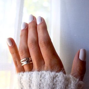 Triple band hammered ring size 5